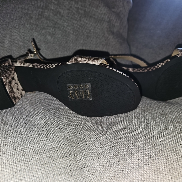 Michael Kors Black and Cream Snakeskin Heels - Picture 3 of 5